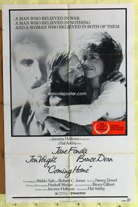 8t184 COMING HOME 1sh '78 Jane Fonda, Jon Voight, Bruce Dern!