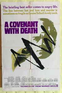 8t198 COVENANT WITH DEATH 1sh '67 the line between lust, love and murder is as fragile as her neck