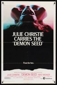 8t237 DEMON SEED 1sh '77 Julie Christie is profanely violated by a demonic machine!