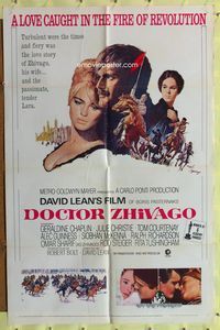 8t260 DOCTOR ZHIVAGO 1sh R74 Omar Sharif, Julie Christie, David Lean English epic, Terpning art!