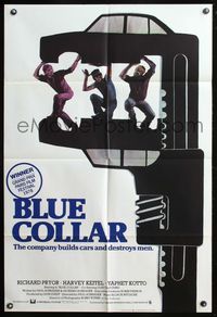 8t106 BLUE COLLAR English 1sh '78 Richard Pryor, Harvey Keitel, Yaphet Kotto, cool wrench art!