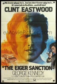 8t285 EIGER SANCTION English 1sh '75 cool completely different Mascii art of Clint Eastwood!