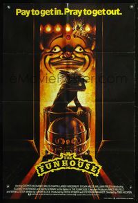 8t333 FUNHOUSE English 1sh '81 Tobe Hooper, creepy different carnival horror artwork!