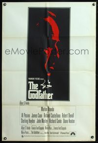 8t358 GODFATHER English 1sh '72 Marlon Brando & Al Pacino in Francis Ford Coppola crime classic!