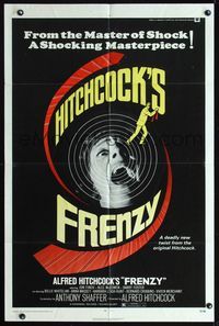 8t324 FRENZY 1sh '72 Anthony Shaffer, Alfred Hitchcock's shocking masterpiece!