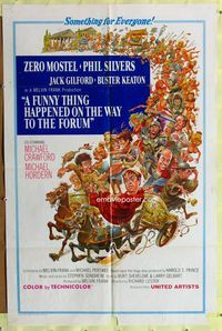 8t334 FUNNY THING HAPPENED ON THE WAY TO THE FORUM int'l 1sh '66 great Jack Davis art of cast!