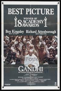8t339 GANDHI int'l awards 1sh '82 Ben Kingsley as The Mahatma, directed by Richard Attenborough!