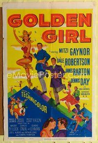 8t360 GOLDEN GIRL 1sh '51 art of sexy Mitzi Gaynor, Dale Robertson & Dennis Day!