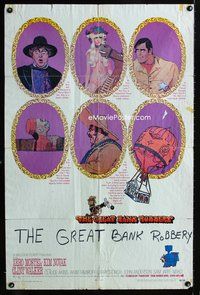 8t371 GREAT BANK ROBBERY int'l 1sh '69 Zero Mostel, Kim Novak, Clint Walker, wacky artwork!