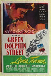 8t379 GREEN DOLPHIN STREET 1sh R55 sexy Lana Turner, Van Heflin, written by Samson Raphaelson