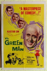 8t381 GREEN MAN 1sh '57 Alastair Sim, George Cole, Terry-Thomas, Jill Adams!