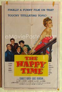 8t400 HAPPY TIME 1sh '52 Charles Boyer, Louis Jourdan, Marsha Hunt!