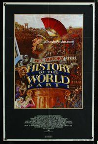 8t417 HISTORY OF THE WORLD PART I 1sh '81 artwork of Roman soldier Mel Brooks by John Alvin!