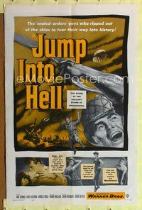 8t469 JUMP INTO HELL 1sh '55 Indochina war, David Butler directed, Jacques Sernas!