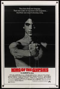 8t487 KING OF THE GYPSIES 1sh '78 creepy close up of Eric Roberts in his first leading role!