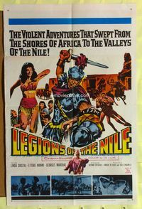 8t503 LEGIONS OF THE NILE 1sh '60 Italian Egypt epic, sexy Linda Cristal, Ettore Manni!