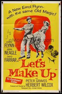 8t508 LET'S MAKE UP 1sh '56 great image of Errol Flynn dancing with Anna Neagle!