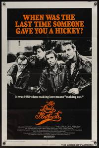 8t527 LORDS OF FLATBUSH 1sh '74 cool portrait of Fonzie, Rocky, & Perry as greasers in leather!
