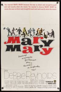 8t570 MARY MARY 1sh '63 Debbie Reynolds, Barry Nelson, Michael Rennie, musical comedy!