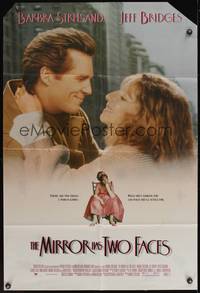8t587 MIRROR HAS TWO FACES 1sh '96 romantic close-up of Barbra Streisand & Jeff Bridges!