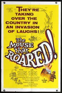 8t606 MOUSE THAT ROARED 1sh '59 Sellers & Seberg take over the country w/an invasion of laughs!