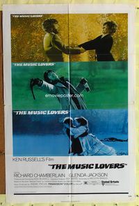8t615 MUSIC LOVERS int'l 1sh '71 directed by Ken Russell, Richard Chamberlain & Glenda Jackson!