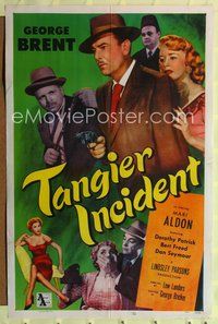 8t847 TANGIER INCIDENT 1sh '53 George Brent & Mari Aldon in Africa, film noir!