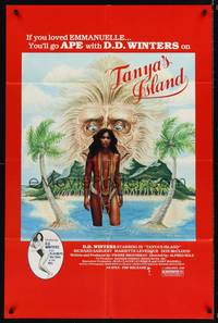 8t849 TANYA'S ISLAND 1sh '80 Playboy, wild art of ape & sexy Vanity by Baker!