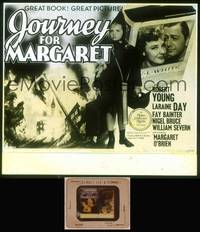 8v044 JOURNEY FOR MARGARET glass slide '42 Margaret O'Brien in her first starring role w/wacky hat!