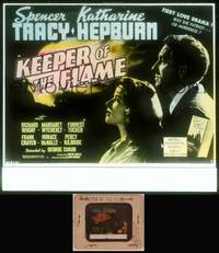 8v046 KEEPER OF THE FLAME glass slide '42 Tracy doesn't know if Katharine Hepburn is a murderess!