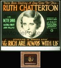 8v059 RICH ARE ALWAYS WITH US glass slide '32 Chatterton torn between 2 men, early Bette Davis!