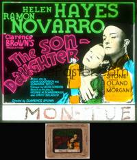 8v066 SON-DAUGHTER glass slide '32 Helen Hayes & Ramon Novarro made up to look Chinese!