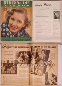 8v080 MOVIE MIRROR magazine August 1937, super c/u of smiling Jean Arthur by James Doolittle!