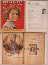 8v074 MOVIE MIRROR magazine February 1937, great c/u of cute Shirley Temple by James Doolittle!