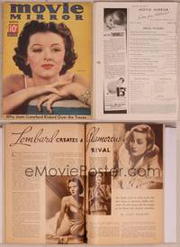 8v075 MOVIE MIRROR magazine March 1937, great close portrait of Myrna Loy by James Doolittle!