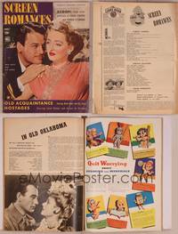 8v132 SCREEN ROMANCES magazine December 1943, Bette Davis & Gig Young from Old Acquaintance!