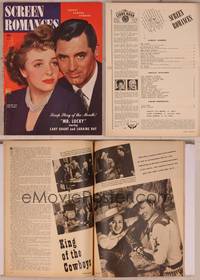 8v125 SCREEN ROMANCES magazine May 1943, portrait of Cary Grant & Laraine Day from Mr. Lucky!