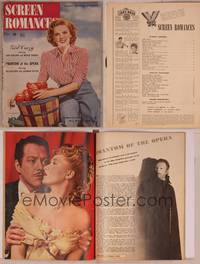 8v129 SCREEN ROMANCES magazine September 1943, c/u of Judy Garland with apples from Girl Crazy!