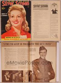 8v103 SILVER SCREEN magazine July 1941, smiling artwork portrait of Betty Grable by Marland Stone!