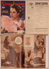 8v106 SILVER SCREEN magazine October 1941, art portrait of sexy Merle Oberon by Marland Stone!