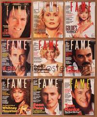 8v017 LOT OF FAME MAGAZINES 9 magazines Nov 1988 to Winter 1991, Clint, Faye, Goldie, Mel, Cybill