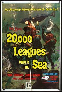 8w009 20,000 LEAGUES UNDER THE SEA 1sh R71 Jules Verne classic, wonderful art of deep sea divers!