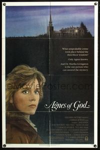 8w027 AGNES OF GOD 1sh '85 directed by Norman Jewison, Jane Fonda, nun Meg Tilly!