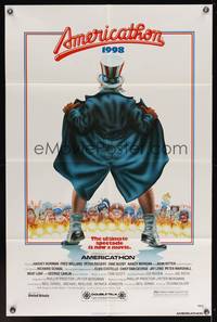 8w039 AMERICATHON 1sh '79 great wacky artwork of Uncle Sam by Robert Grossman!