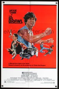 8w069 BIG BRAWL 1sh '80 early Jackie Chan, violent art, a martial arts fight to the finish!