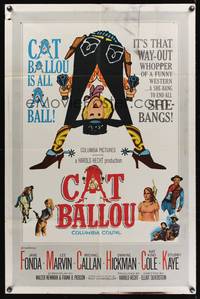 8w130 CAT BALLOU int'l 1sh '65 classic sexy cowgirl Jane Fonda, Lee Marvin, great artwork!