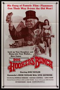 8w198 DOC HOOKER'S BUNCH 1sh '76 Dub Taylor & his gang of sexy female film-flammers!