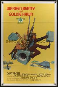 8w002 $ safe style 1sh '71 great art of bank robbers Warren Beatty & Goldie Hawn!
