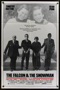 8w250 FALCON & THE SNOWMAN 1sh '85 Sean Penn, Timothy Hutton, John Schlesigner directed!