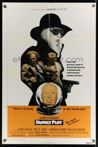 8w254 FAMILY PLOT 1sh '76 from the mind of devious Alfred Hitchcock, Karen Black, Bruce Dern!
